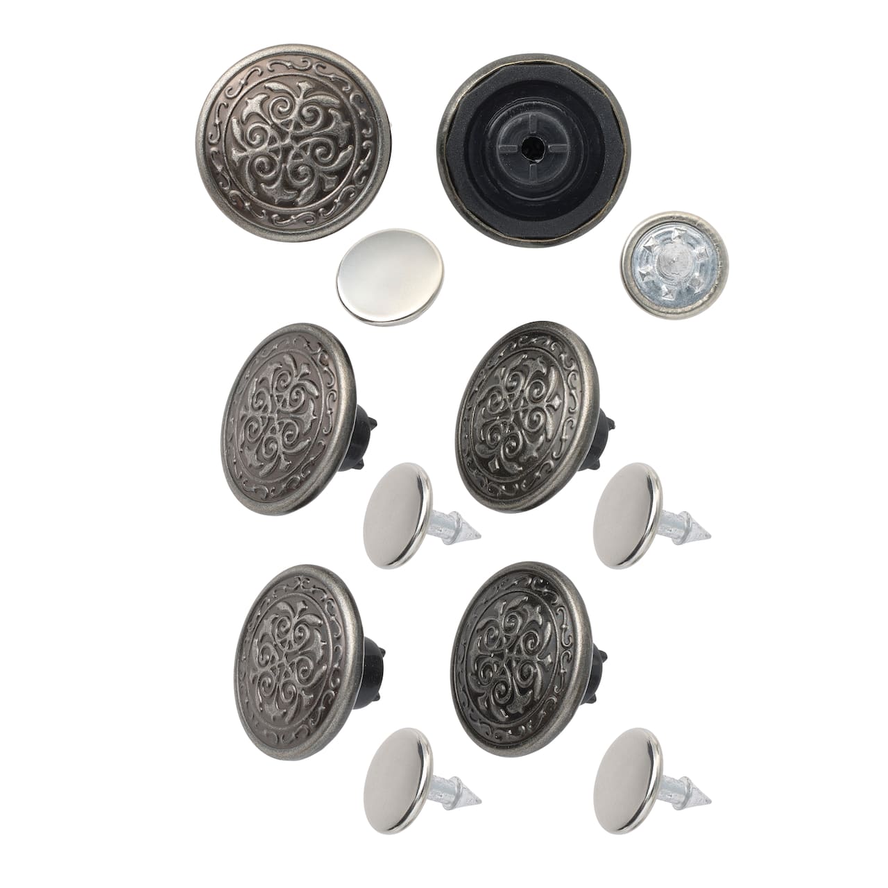 Silver Filigree Jean Buttons by Loops &#x26; Threads&#x2122;